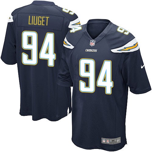 Men's Game Corey Liuget Nike Jersey Navy Blue Home - #94 NFL Los Angeles Chargers